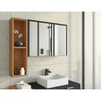 Espelheira P Banheiro Ibiza C-nicho Preto Fosco Naturalle - 1