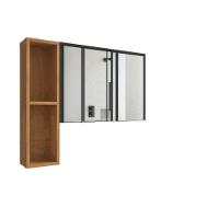 Espelheira P Banheiro Ibiza C-nicho Preto Fosco Naturalle - 3