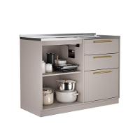 Balcão 1 Porta 3 Gavetas 120cm Com Pia Inox E Dobradiças Slow Motion Essence - Itatiaia Fendi - 3