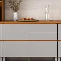 Balcão 1 Porta 4 Gavetas 120cm Com Tampo E Dobradiças Slow Motion Lumina - Itatiaia Cinamomo-fendi - 4