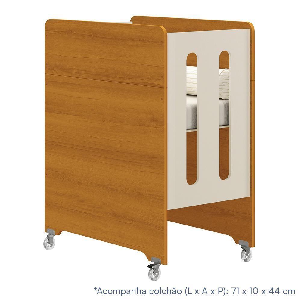 Berço Evolution 4 Em 1 Areia Fosco/savana Com Colchão Para Mini Berço - Reller Móveis Areia Fosco/savana - 4