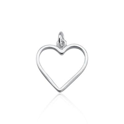 Pingente Coração Vazado Prata 925