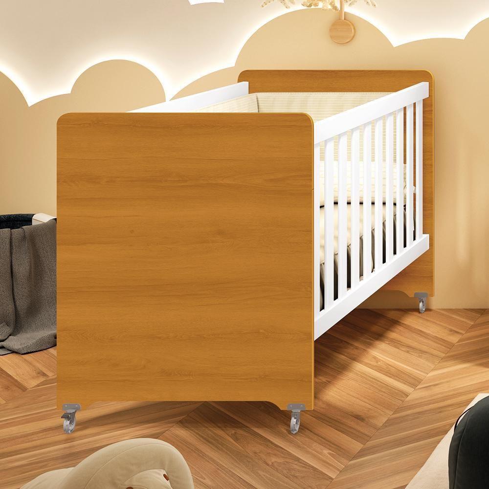 Berço Evolution 4 Em 1 Branco Fosco/savana Com Colchão Baby Physical - Reller Móveis Branco Fosco/savana - 2