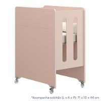 Berço Evolution 4 Em 1 Rosa Fosco Com Colchão Para Mini Berço - Reller Móveis Rosa Fosco - 3