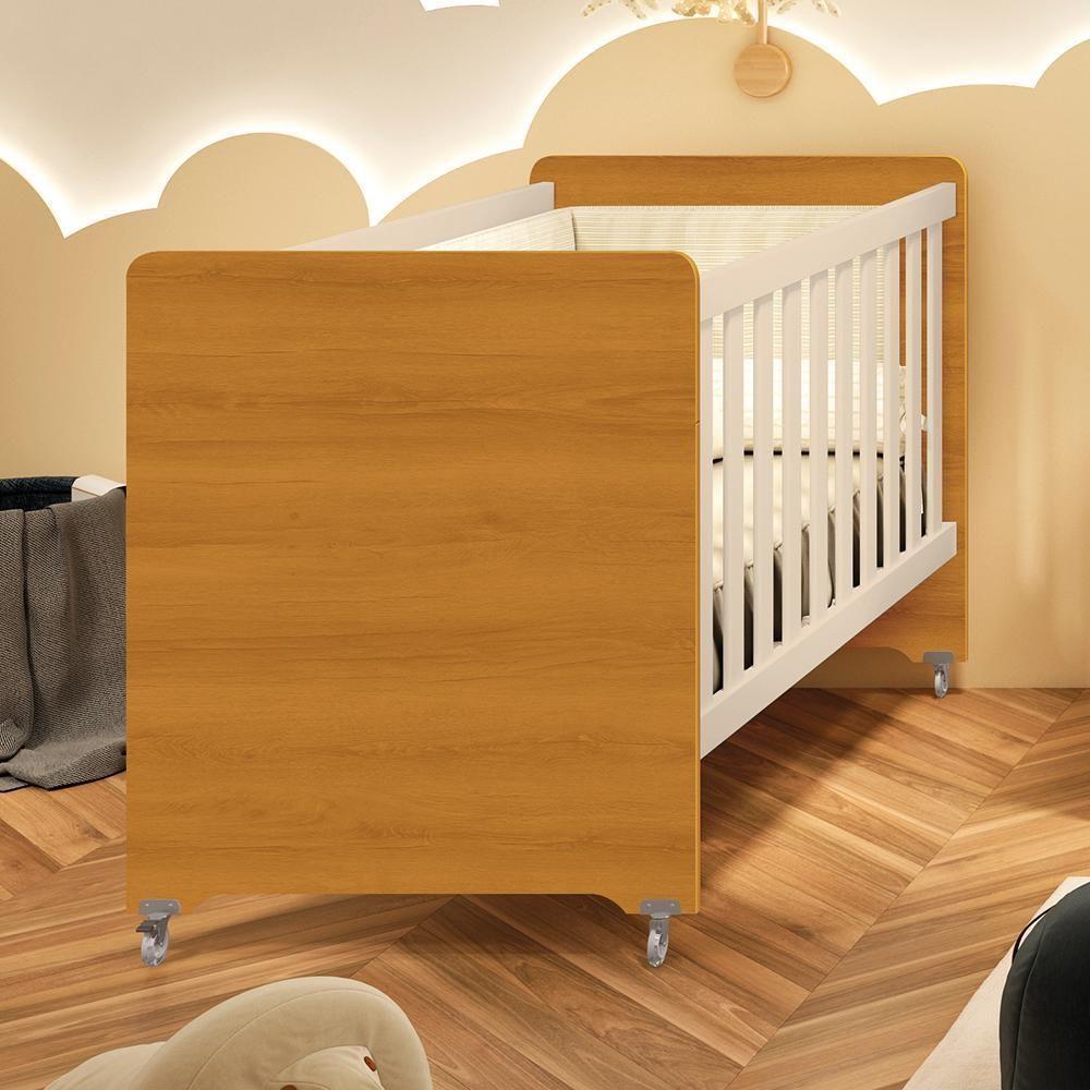 Berço Evolution 4 Em 1 Areia Fosco/savana Com Colchão Baby Physical - Reller Móveis Areia Fosco/savana - 1