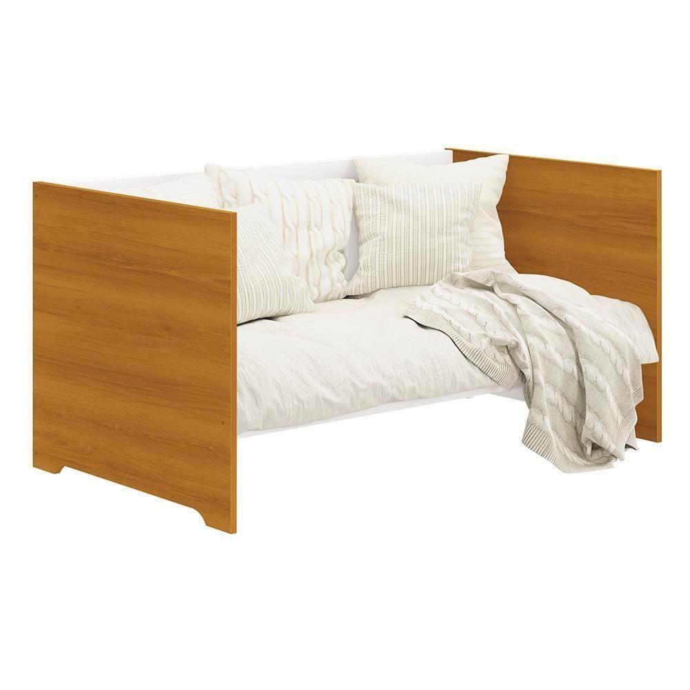 Berço Evolution 4 Em 1 Branco Fosco/savana Com Colchão Supreme - Reller Móveis Branco Fosco/savana - 4