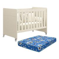 Berço Evolution 4 Em 1 Areia Fosco Com Colchão Baby Physical - Reller Móveis Areia Fosco - 1