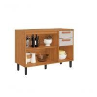 Balcão 3 Portas 2 Gavetas 120cm Com Tampo Nápoles - Itatiaia Cinamomo-off White - 3