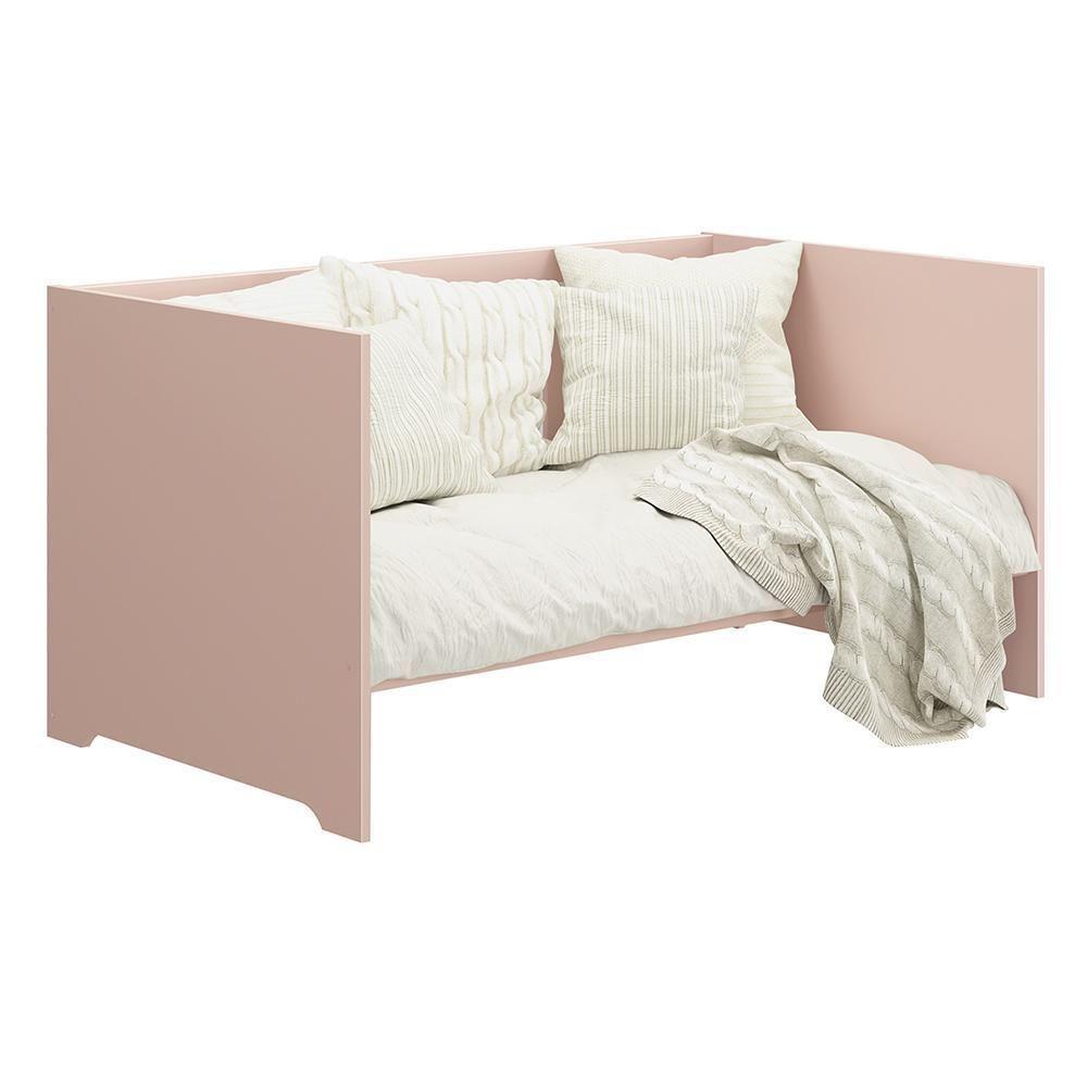 Berço Evolution 4 Em 1 Rosa Fosco Com Colchão Supreme - Reller Móveis Rosa Fosco - 4