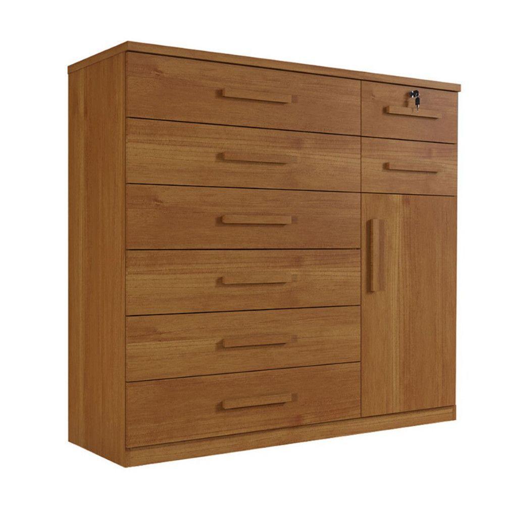 Cômoda Vitoria 1 Porta E 8 Gavetas Plus Com Escala De Brilho Em Fosco Benetil Cinamomo - 7