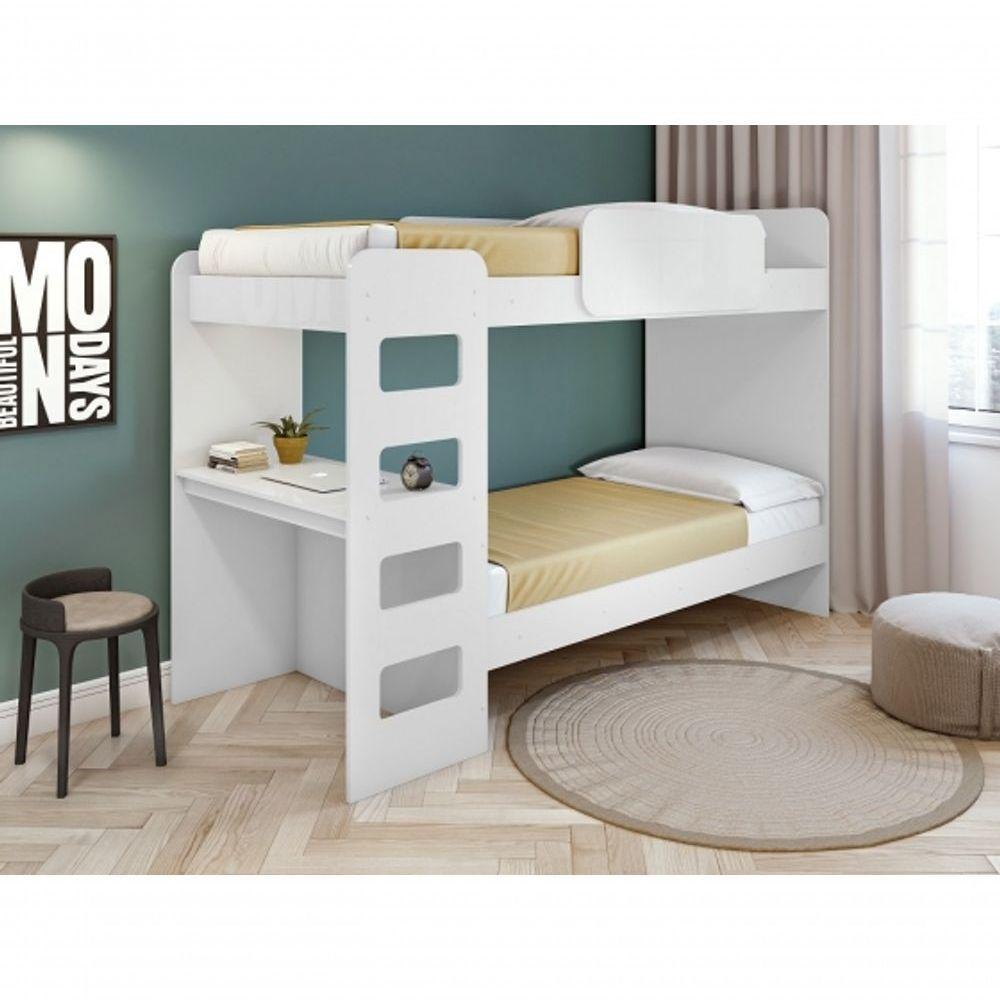 Beliche Solteiro Cantos Arredondados Com Led Olga - Lopas Branco - 1