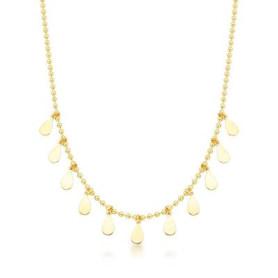 Colar Choker Corrente Bolas E Chapinhas Banhado A Ouro 18k