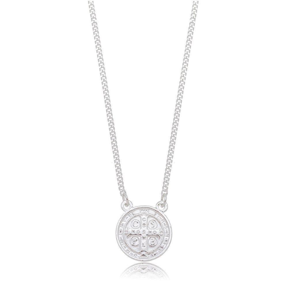 Colar Religioso São Bento Prata 925 - 1