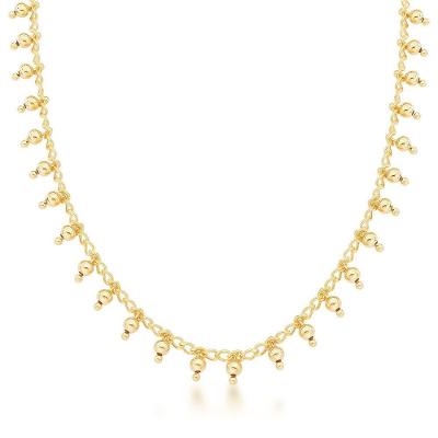 Colar Choker Minimalista Esferas Banhada A Ouro 18k