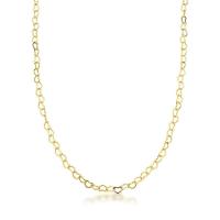 Colar Corrente Elo Corações 3mm Banhada A Ouro 18k - 1