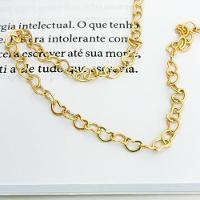 Colar Corrente Elo Corações 3mm Banhada A Ouro 18k