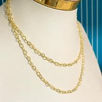 Colar Corrente Elo Corações 3mm Banhada A Ouro 18k - 5