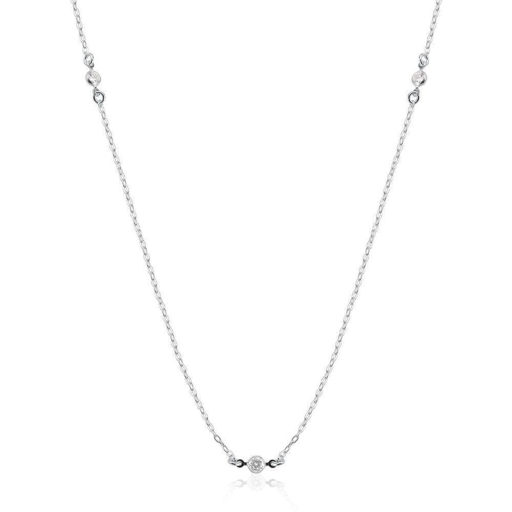 Colar Longo Ponto De Luz Prata 925 - 1