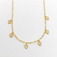 Colar Choker Elos Com Coração De Vidro Banhado A Ouro 18k - 1