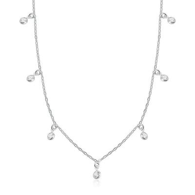 Colar Pingentes Pontos De Luz Prata 925