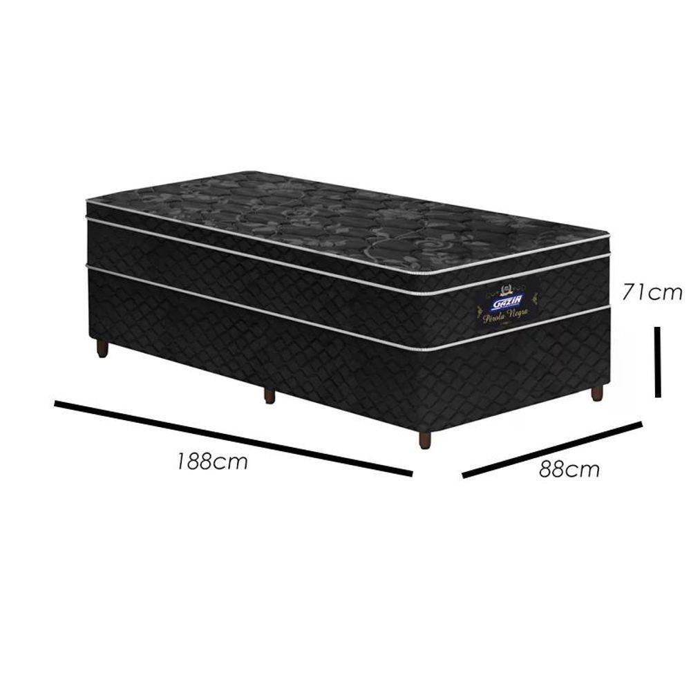 Conjunto Box Colchão+base Pérola Negra Molas Ensacadas Gazin 88x188x71 - 3