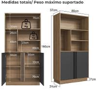 Mesa Em L E Armario Para Escritorio Office Cm4001 Faem Mel Grafite