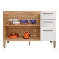 Balcao Com Tampo 3 Portas 2 Gavetas 120 Cm Mad Versalhes Ktp Freijo Supremo - 5