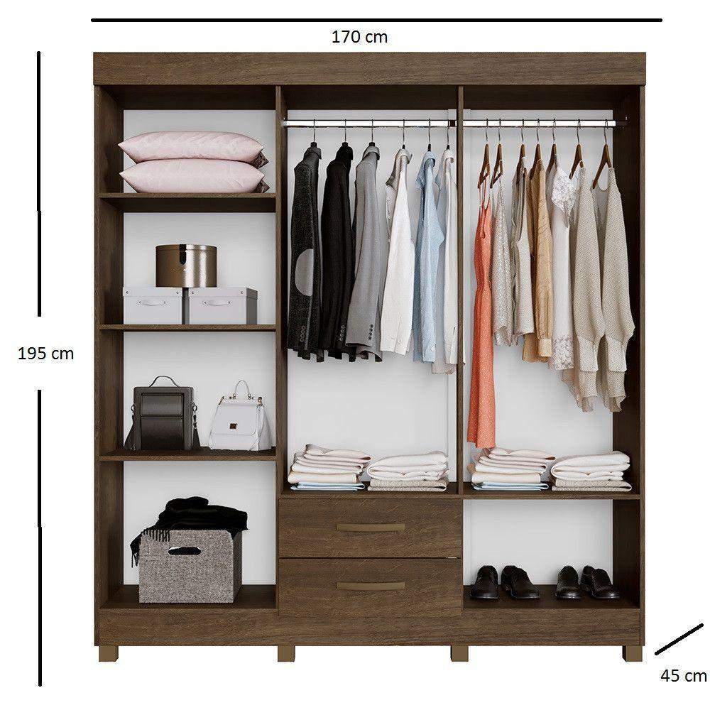 Roupeiro Copacabana Imbuia Com 6 Portas S/espelho Benetil Móveis Imbuia - 2