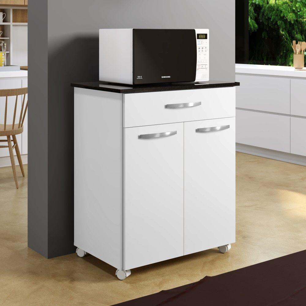 Balcão De Cozinha Girassol Branco 2 Portas 1 Gaveta Kaiki Móveis - 2