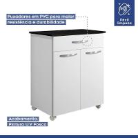 Balcão De Cozinha Girassol Branco 2 Portas 1 Gaveta Kaiki Móveis - 6
