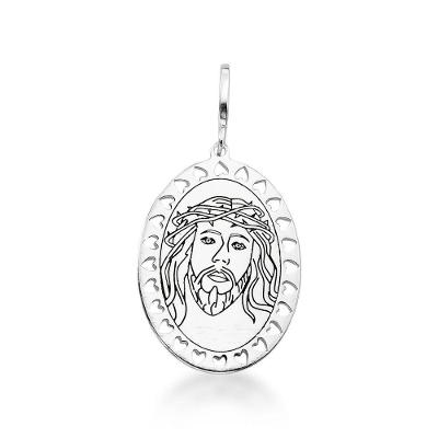 Pingente Face De Cristo Unissex Laser Prata 925