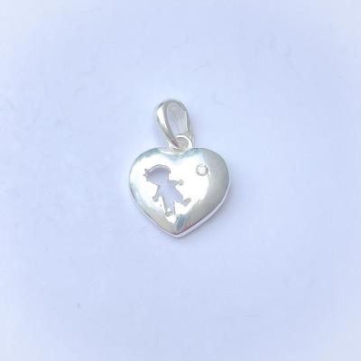 Pingente Filhos No Coração Prata 925