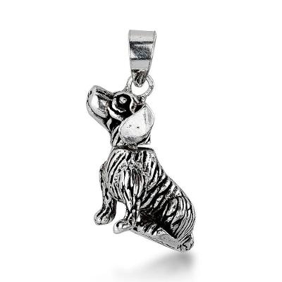 Pingente Cachorro Articulado Prata De Bali 925