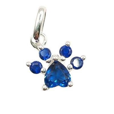 Pingente Pata Pet Cravejada Com Zirconias Prata 925