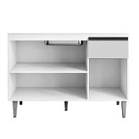 Balcão Pia Tatiane 118cm 3 Portas Amêndoa-branco Sem Tampo Ajl Móveis Amêndoa-branco - 3