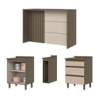 Kit Ilha Gourmet Connect Com Balcões 60cm E Porta Toalha Duna-cristal Móveis Henn Duna-cristal - 6