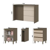 Kit Ilha Gourmet Connect Com Balcões 60cm E Porta Toalha Duna-cristal Móveis Henn Duna-cristal - 7