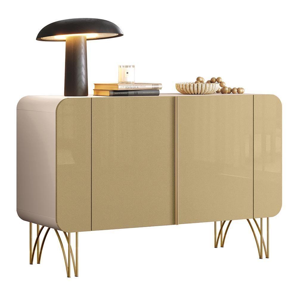 Balcão Buffet Benvenuto 2 Portas Off White-champanhe Hb Móveis Off White-champanhe - 1