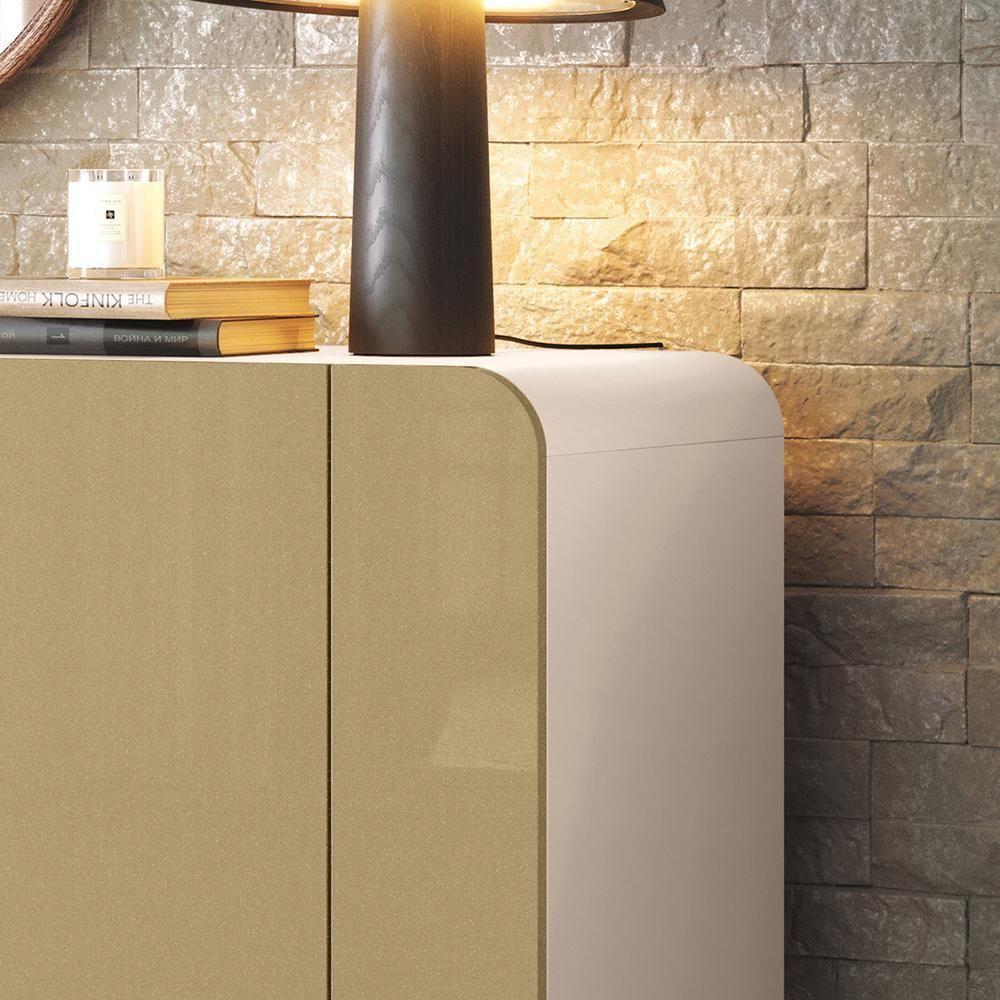 Balcão Buffet Benvenuto 2 Portas Off White-champanhe Hb Móveis Off White-champanhe - 3