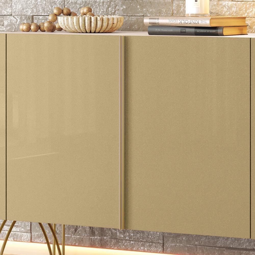 Balcão Buffet Benvenuto 2 Portas Off White-champanhe Hb Móveis Off White-champanhe - 4