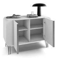 Balcão Buffet Benvenuto 2 Portas Off White-champanhe Hb Móveis Off White-champanhe - 6