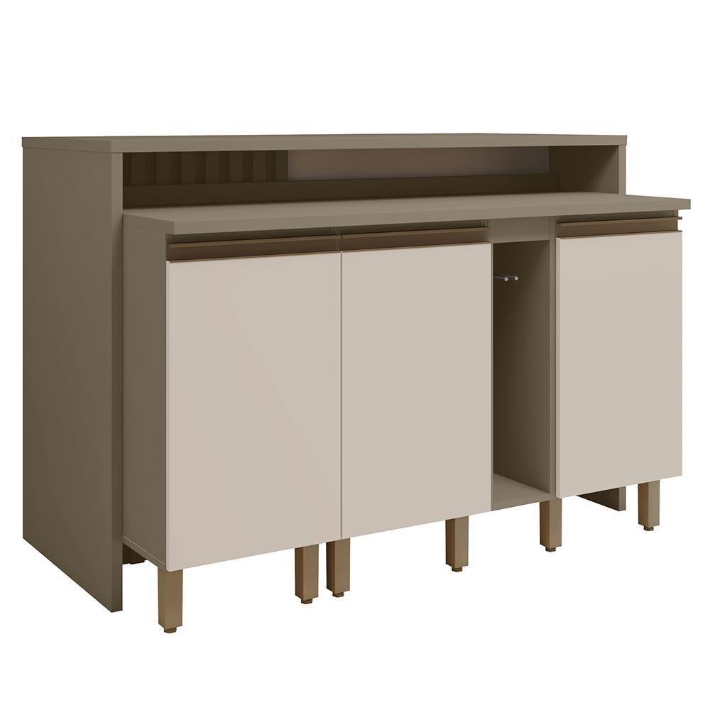 Kit Ilha Gourmet Connect Com Balcões 40cm E Porta Toalha Duna-cristal Móveis Henn Duna-cristal - 1