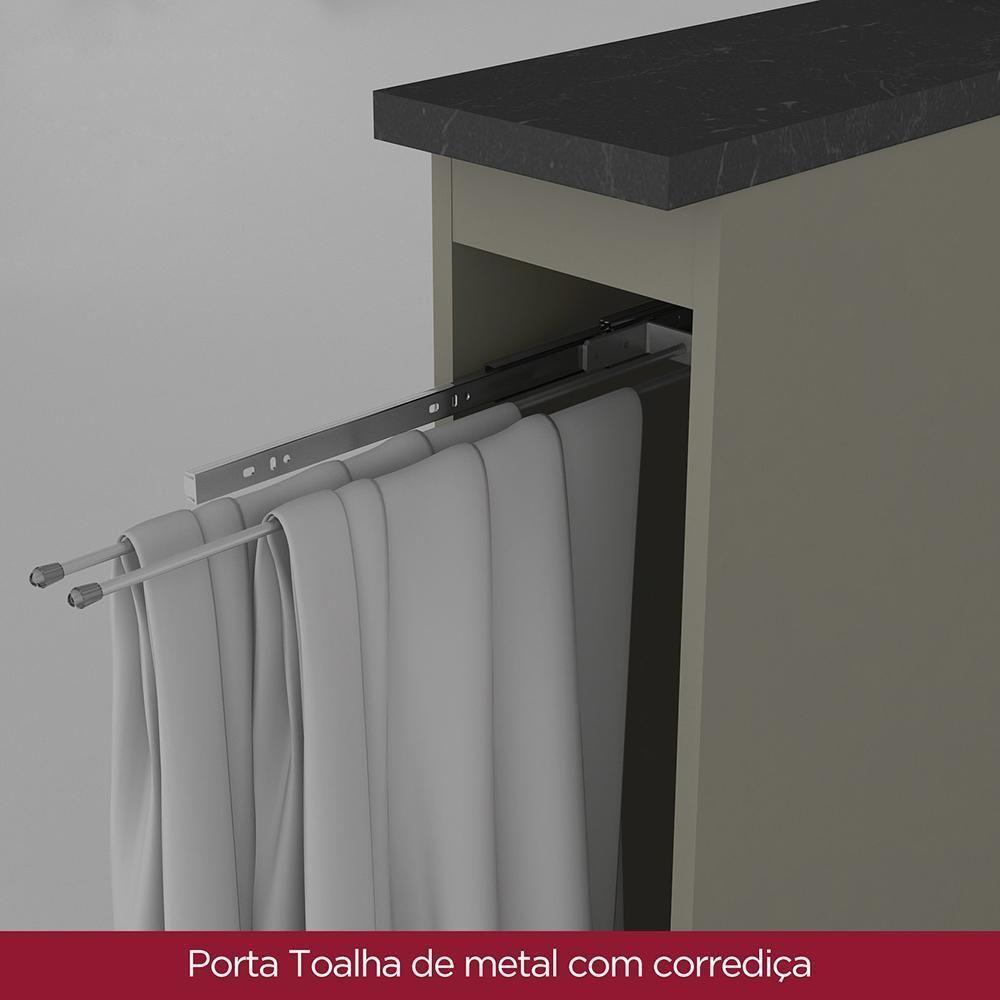 Kit Ilha Gourmet Connect Com Balcões 40cm E Porta Toalha Duna-cristal Móveis Henn Duna-cristal - 3