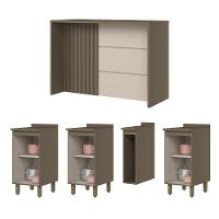 Kit Ilha Gourmet Connect Com Balcões 40cm E Porta Toalha Duna-cristal Móveis Henn Duna-cristal - 6