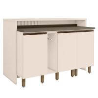 Kit Ilha Gourmet Connect Com Balcões 40cm E Porta Toalha Off White Móveis Henn Off White - 1