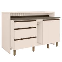 Kit Ilha Gourmet Connect Com Balcões 60cm, 40cm, Porta Toalha E Condimentos Off White Móveis Henn Off White - 1