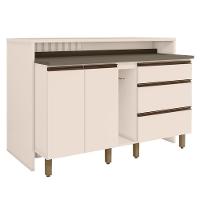 Kit Ilha Gourmet Connect Com Balcões 60cm E Porta Toalha Off White Móveis Henn Off White - 1