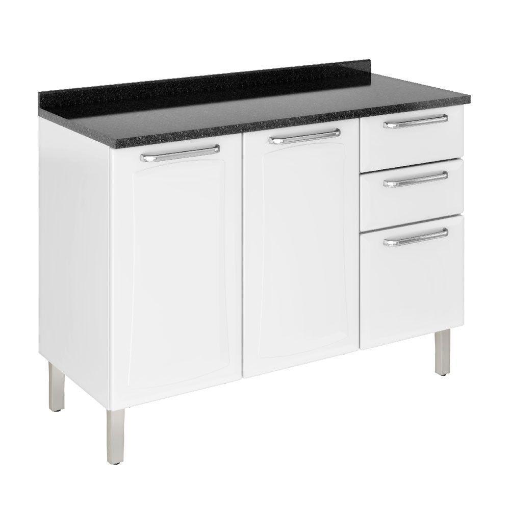 Balcão Tarsila Com Tampo 3 Portas 2 Gavetas Ig3g2-120 Itatiaia Branco - 1