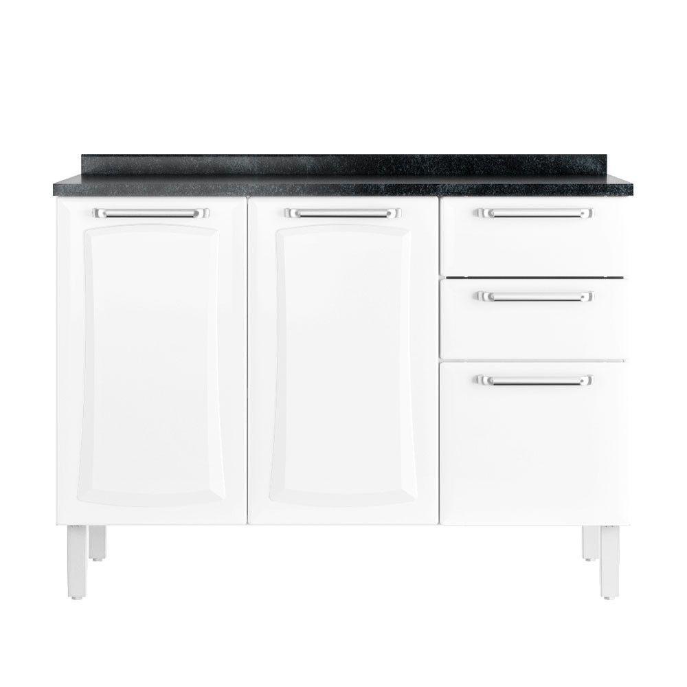 Balcão Tarsila Com Tampo 3 Portas 2 Gavetas Ig3g2-120 Itatiaia Branco - 2