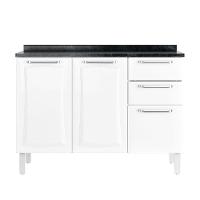 Balcão Tarsila Com Tampo 3 Portas 2 Gavetas Ig3g2-120 Itatiaia Branco - 2